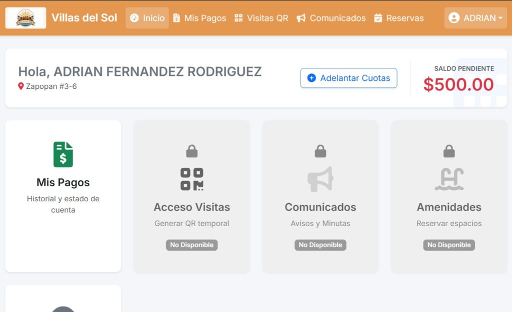 bloqueo automático de residentes en mora